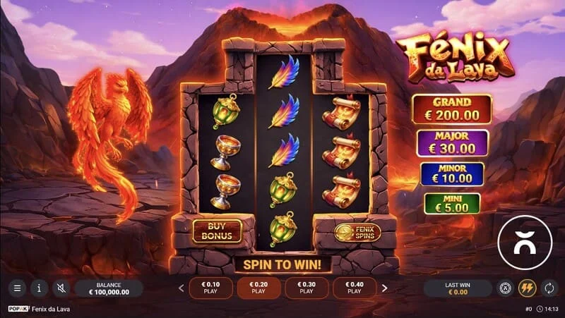 Fenix da Lava - cuộn quay với xu và đèn lồng cháy